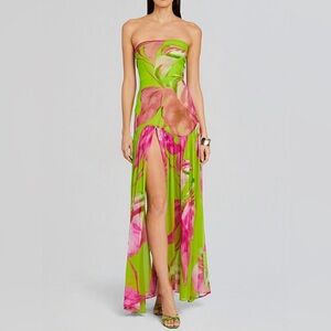 Green Print Mesh Dress (NWOT)